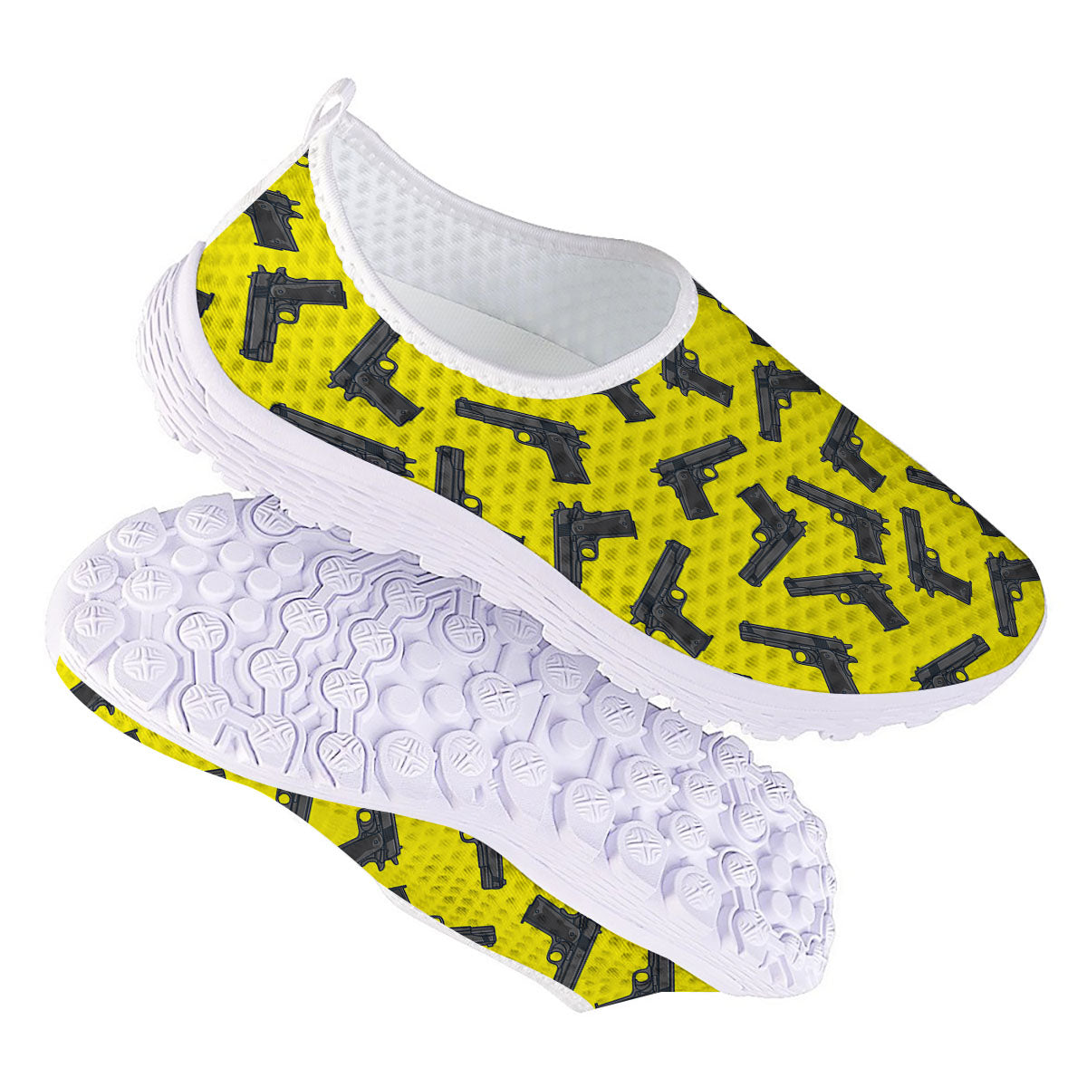 Guns Military Print Pattern Nurse Shoes-grizzshop