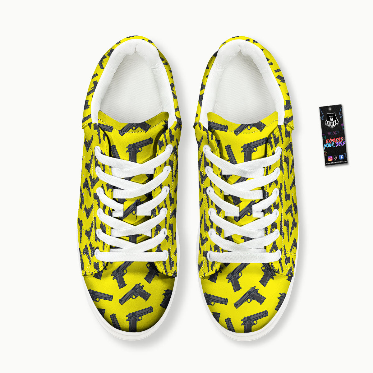 Guns Military Print Pattern Platform Shoes-grizzshop