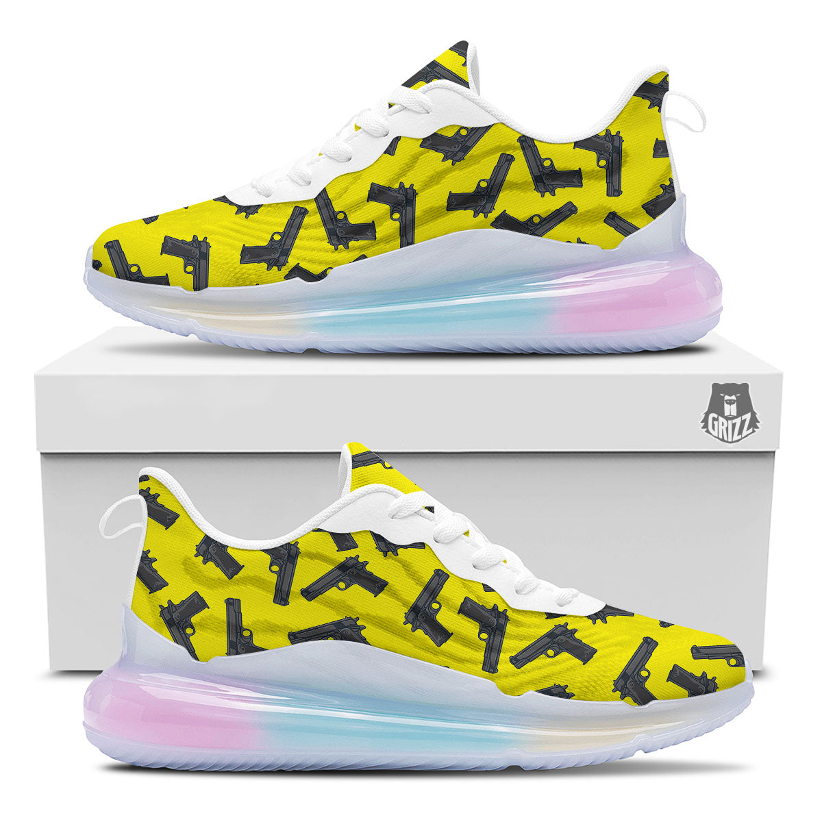 Guns Military Print Pattern Running Sneakers-grizzshop