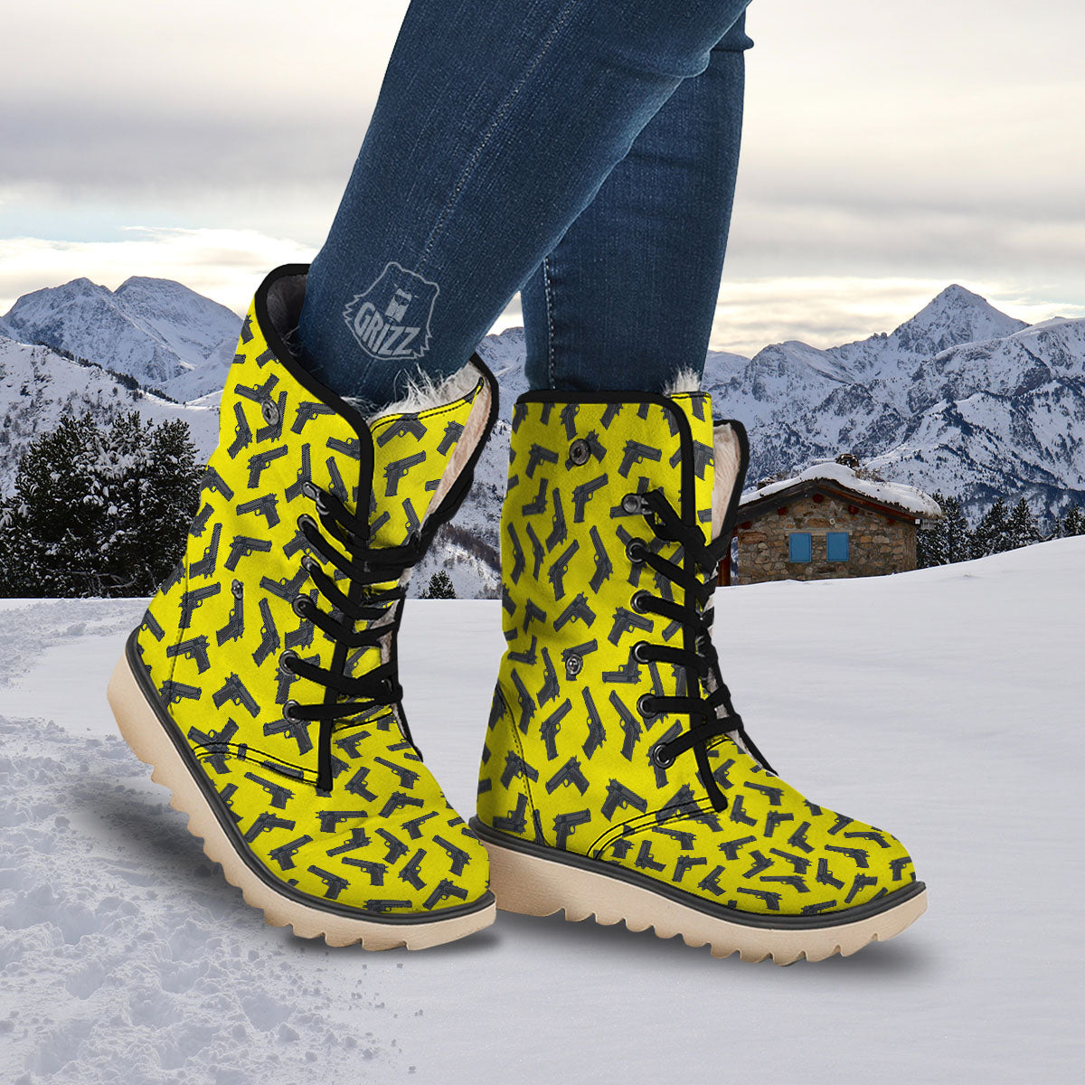 Guns Military Print Pattern Snow Boots-grizzshop