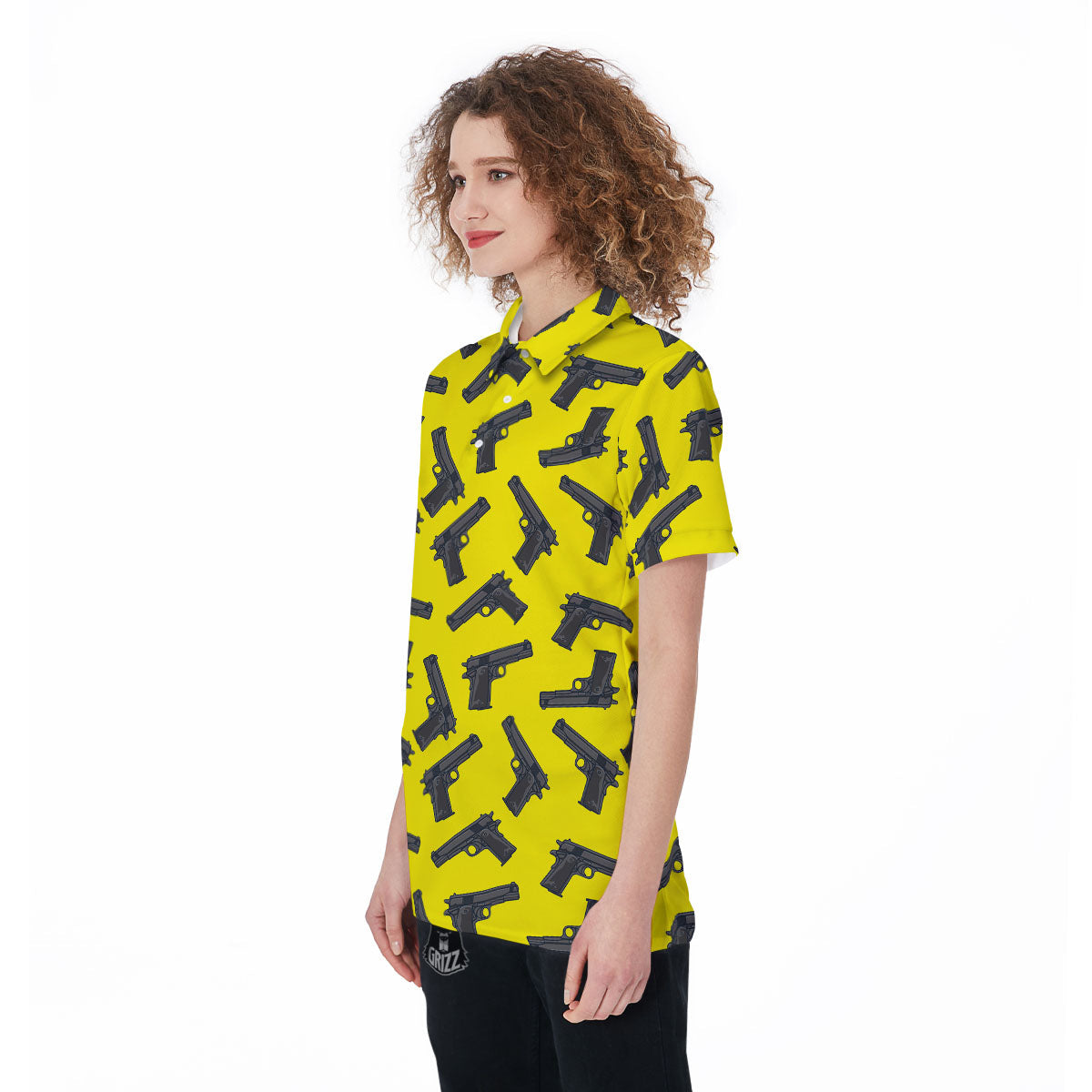 Guns Military Print Pattern Women's Golf Shirts-grizzshop