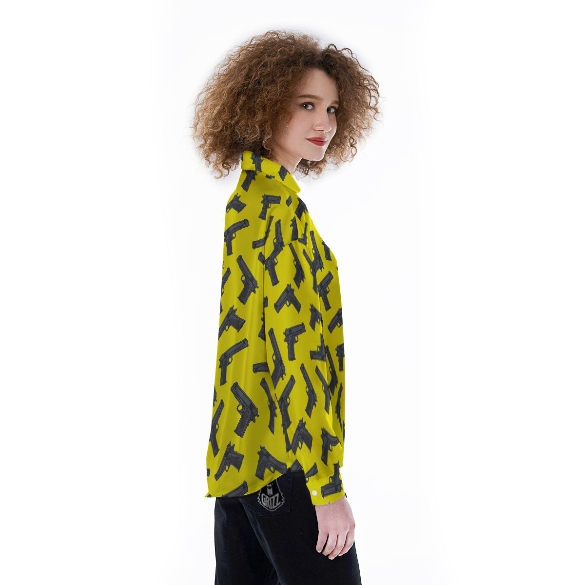 Guns Military Print Pattern Women's Long Sleeve Shirts-grizzshop
