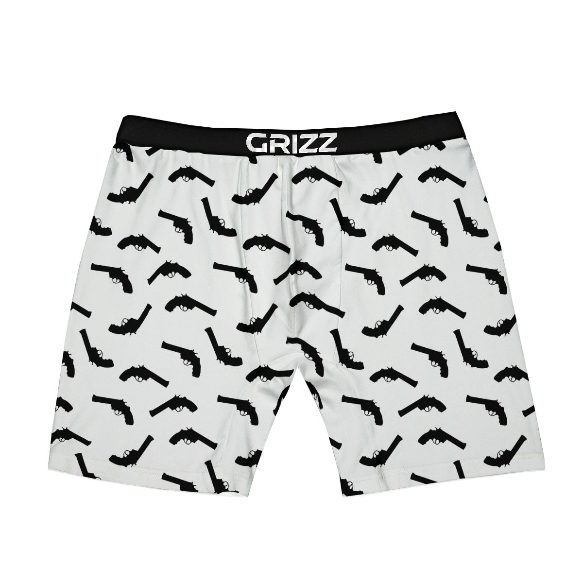 Guns White And Black Print Pattern Boxer Briefs-grizzshop
