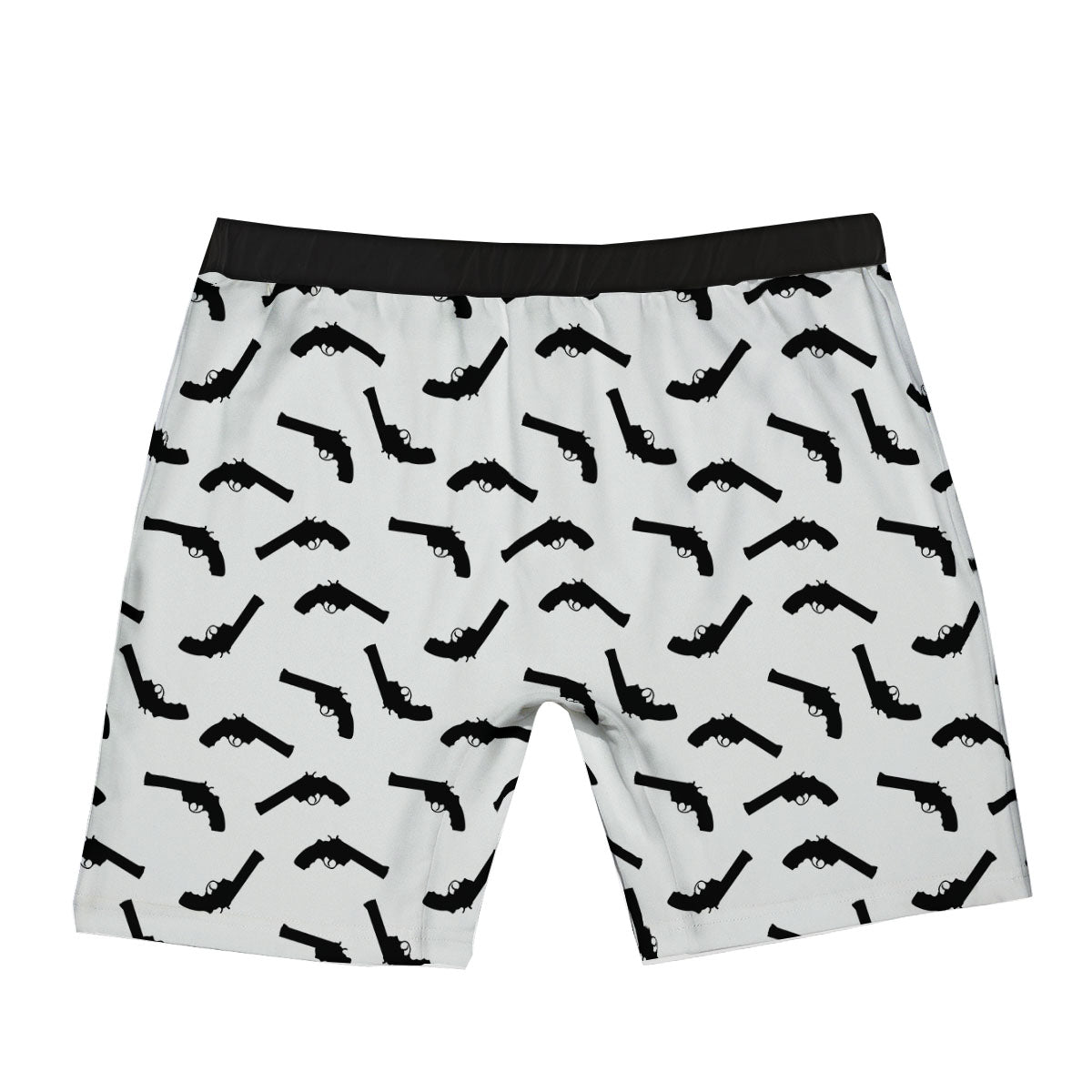 Guns White And Black Print Pattern Boxer Briefs-grizzshop