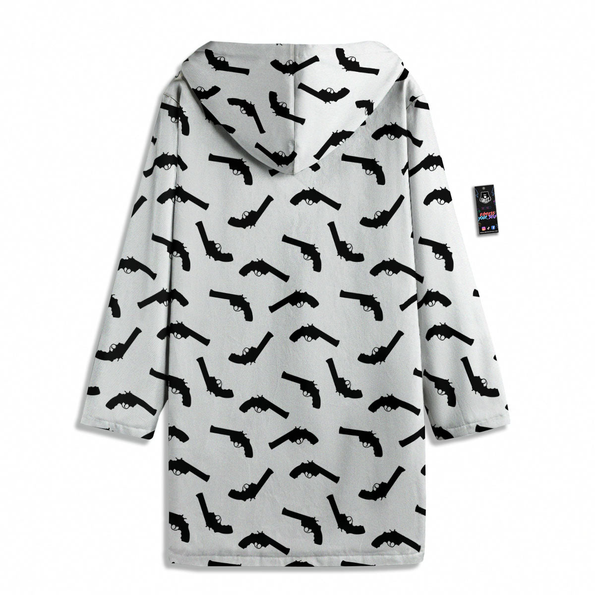 Guns White And Black Print Pattern Men's Windbreaker Jacket-grizzshop