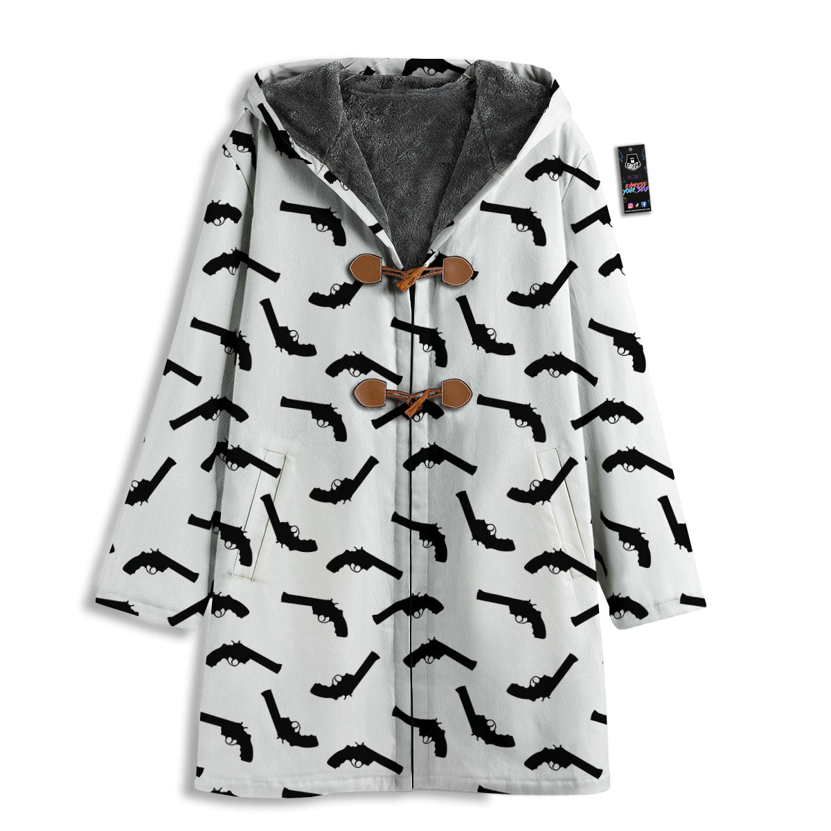 Guns White And Black Print Pattern Men's Windbreaker Jacket-grizzshop