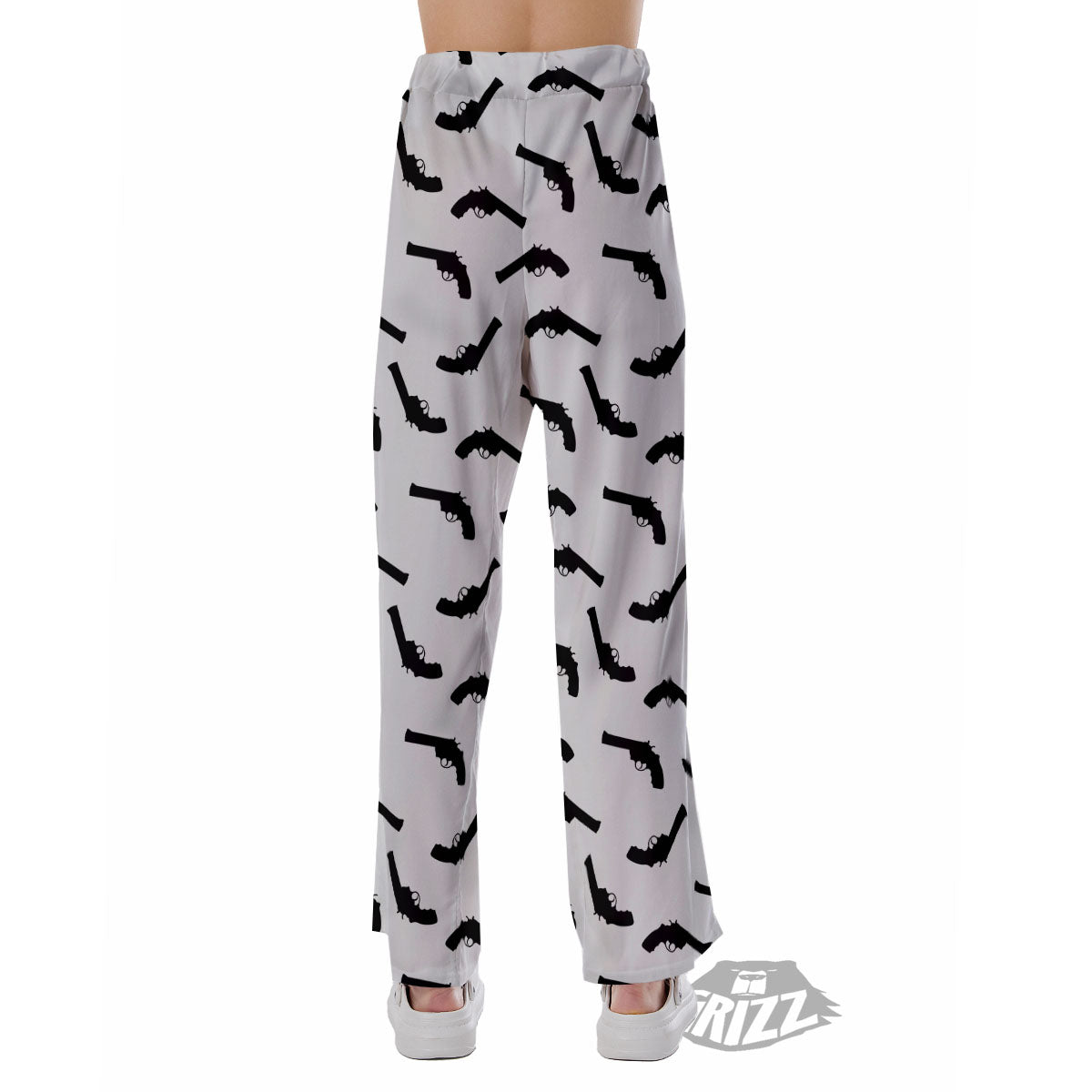 Guns White And Black Print Pattern Pajama Pants-grizzshop