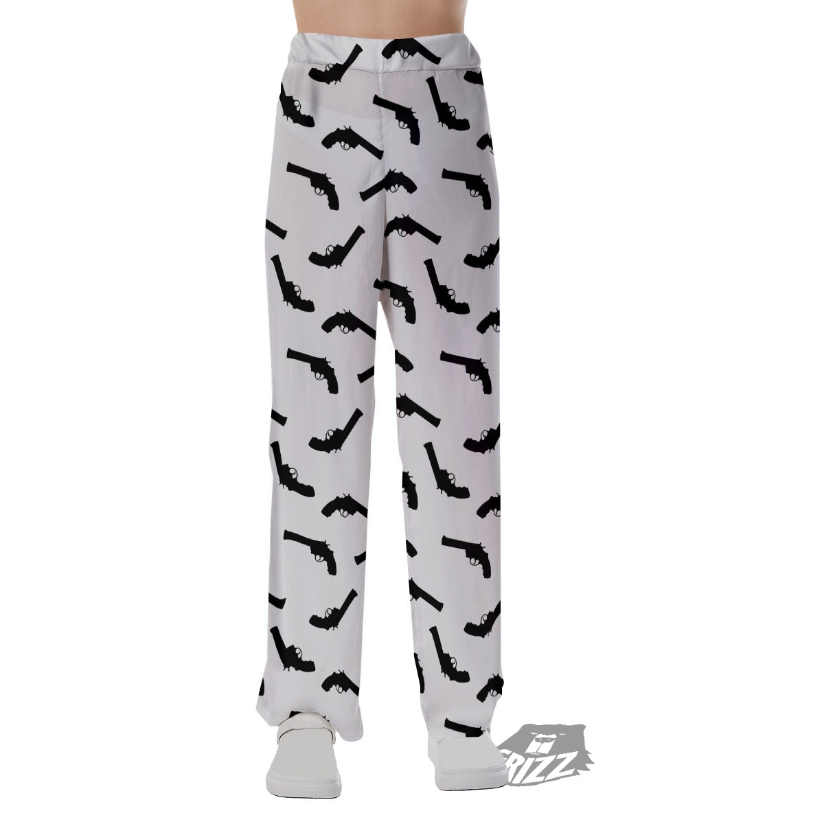 Guns White And Black Print Pattern Pajama Pants-grizzshop