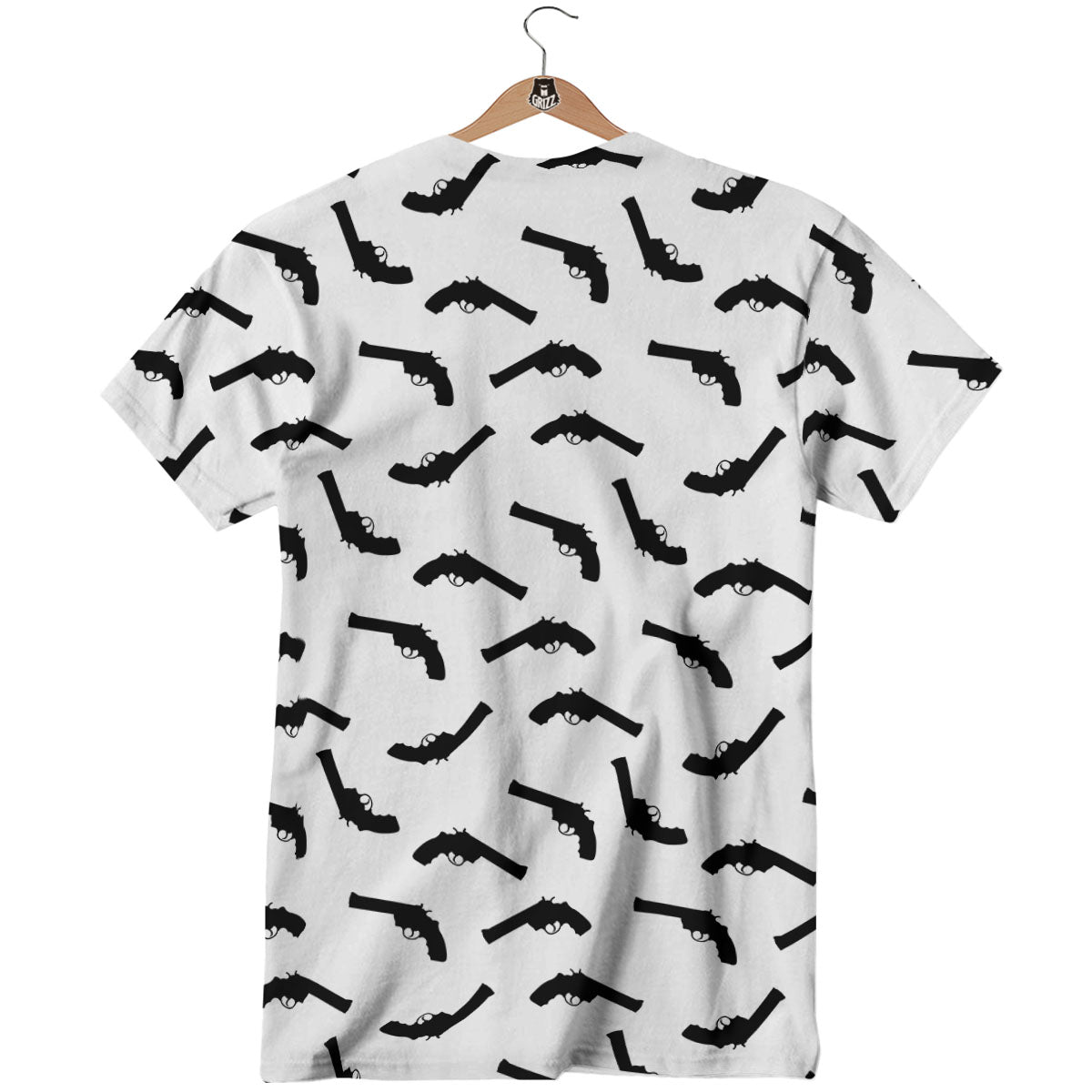 Guns White And Black Print Pattern T-Shirt-grizzshop