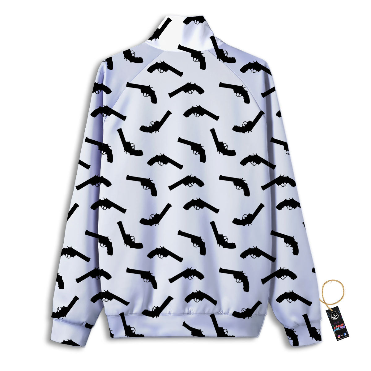 Guns White And Black Print Pattern Track Jacket-grizzshop