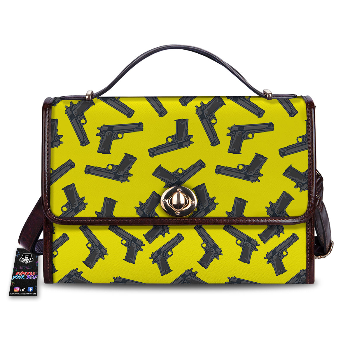 Guns Military Print Pattern Women's Satchel Bag