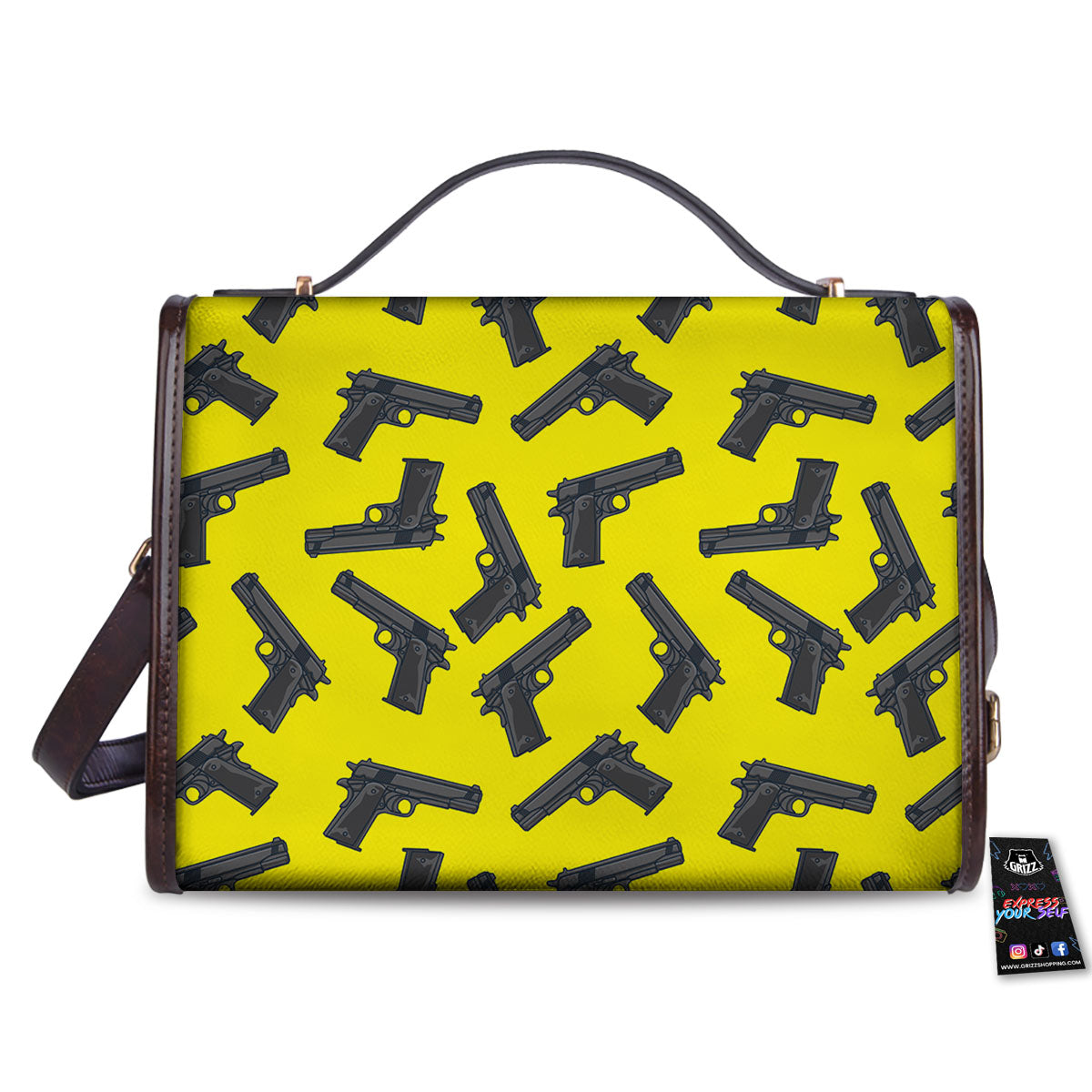 Guns Military Print Pattern Women's Satchel Bag