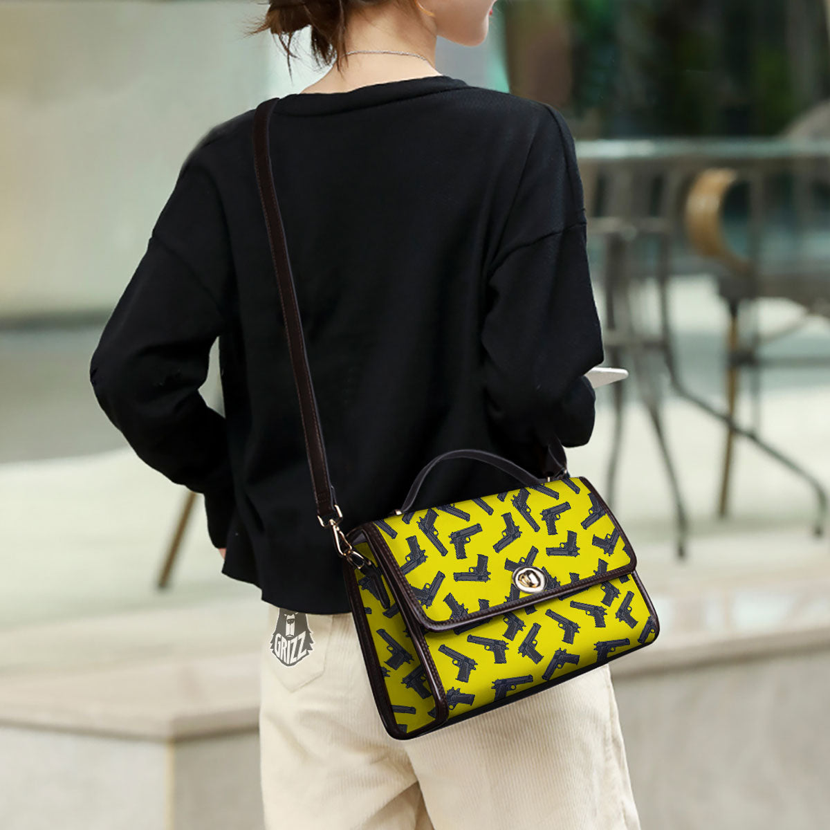 Guns Military Print Pattern Women's Satchel Bag
