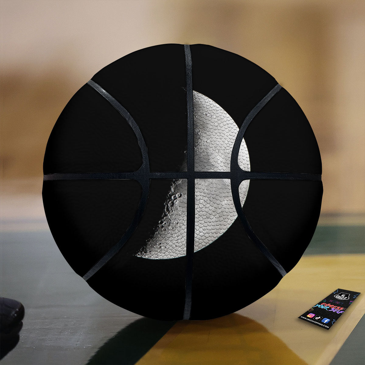 Half Moon Print Basketball-grizzshop