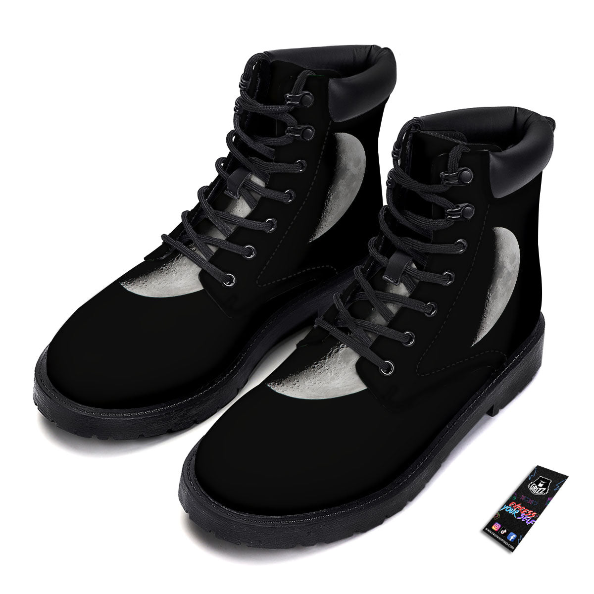Half Moon Print Boots-grizzshop