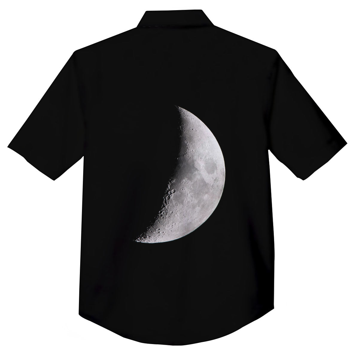 Half Moon Print Button Up Shirt-grizzshop
