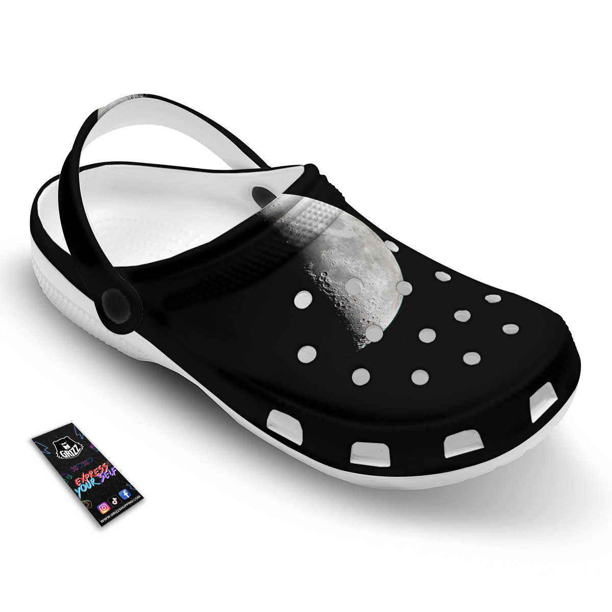 Half Moon Print Clog-grizzshop