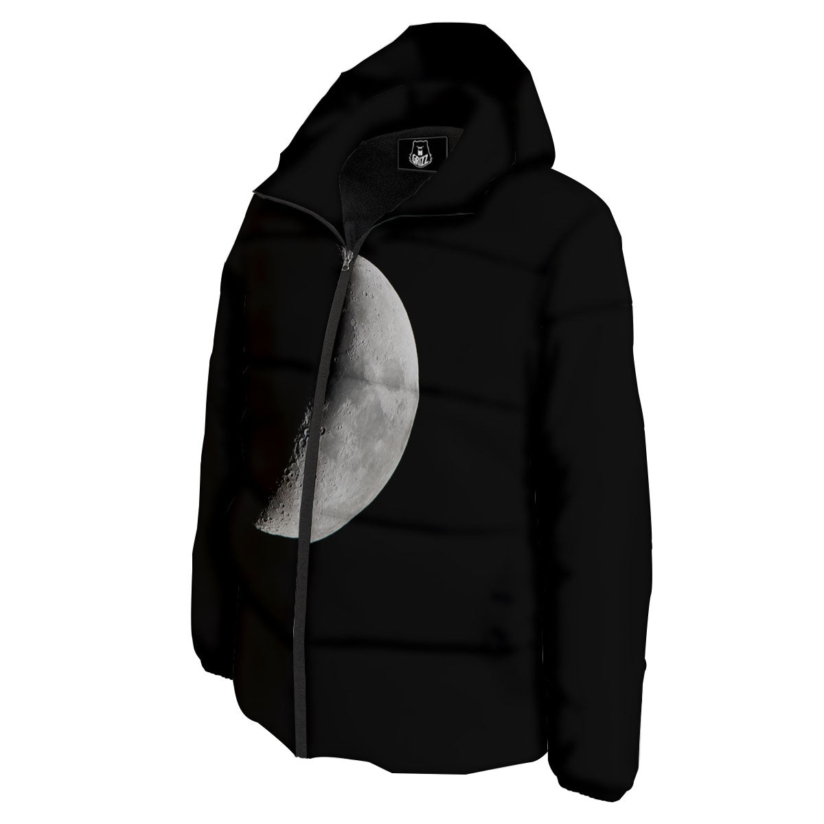 Half Moon Print Down Jacket-grizzshop