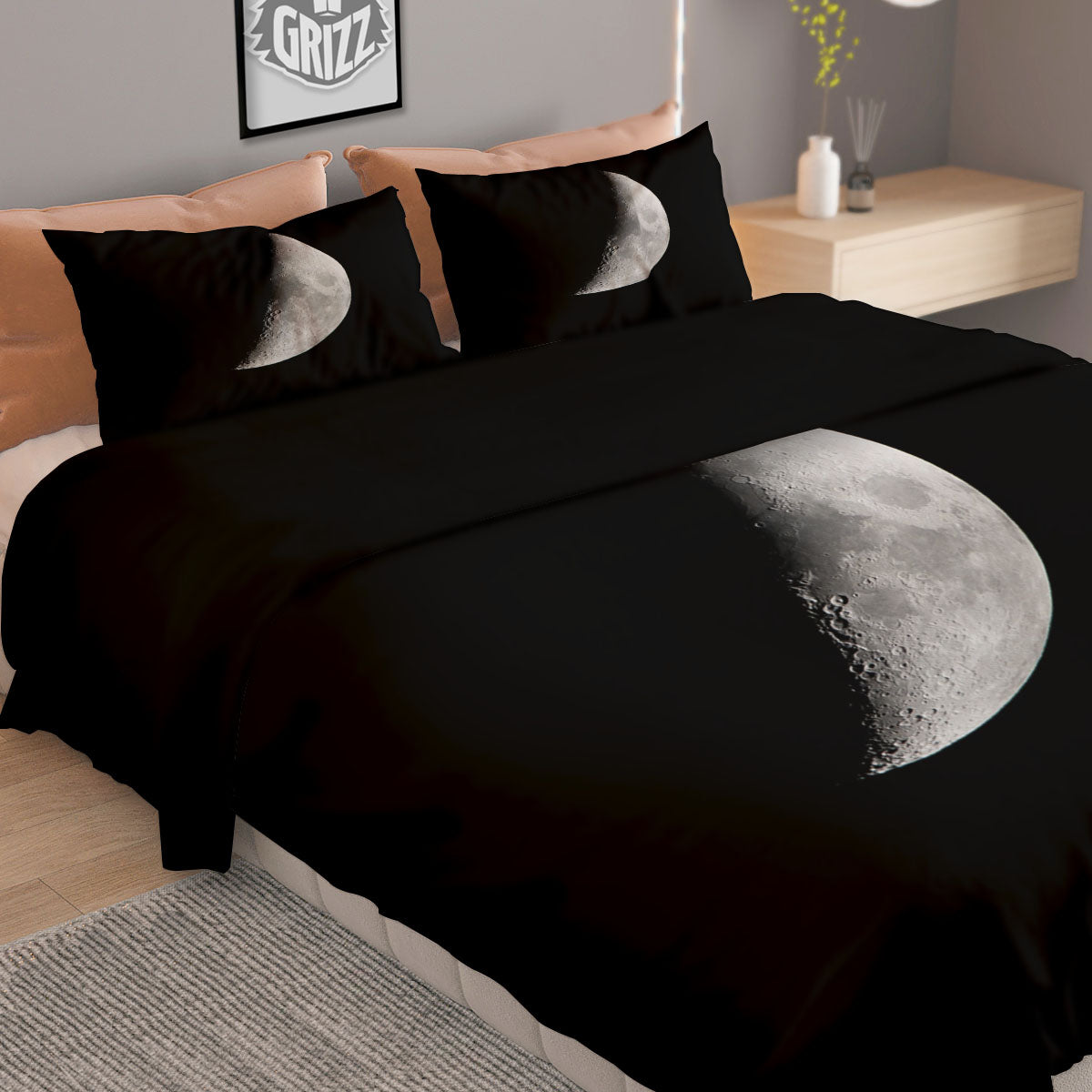 Half Moon Print Duvet Cover Bedding Set