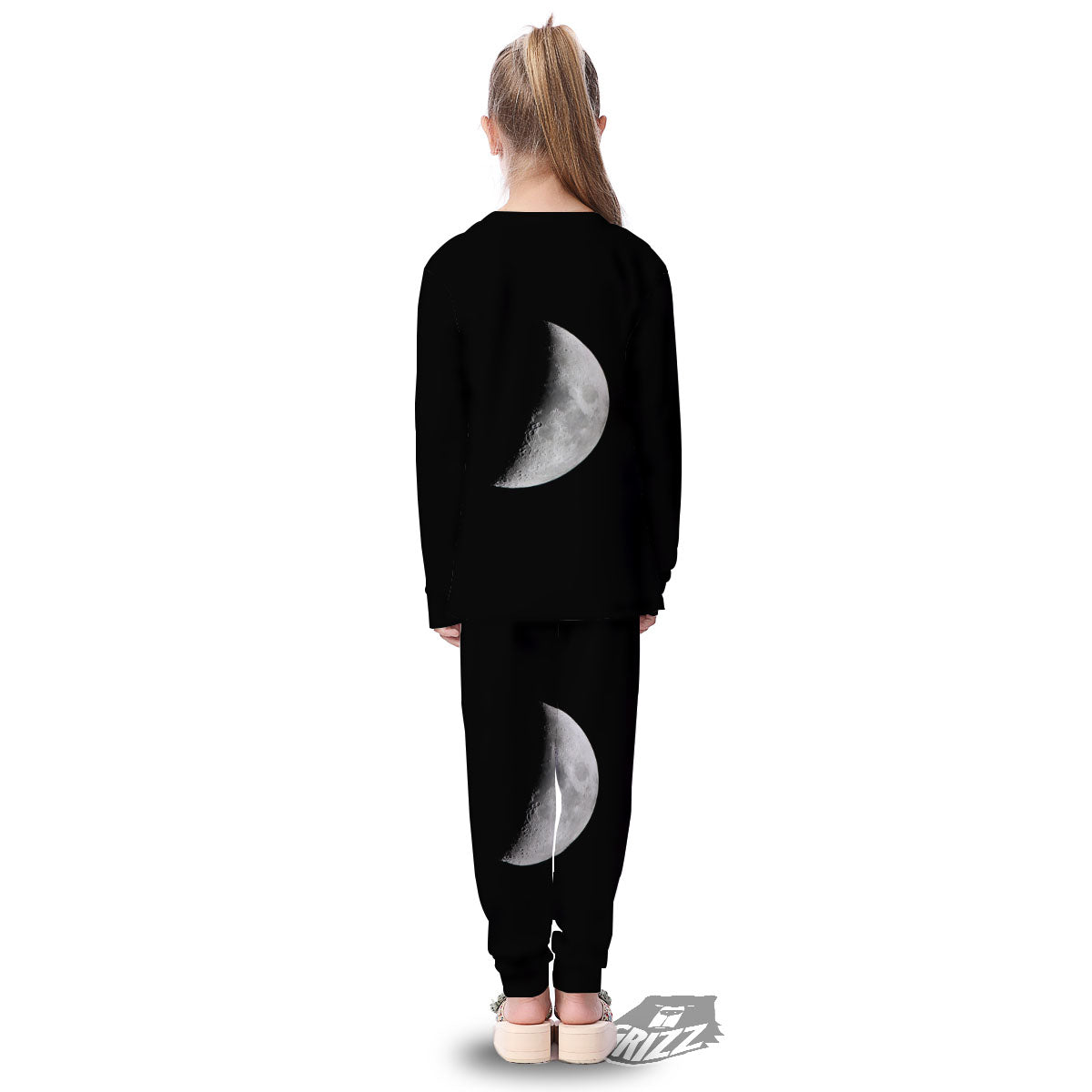 Half Moon Print Kid's Pajamas-grizzshop