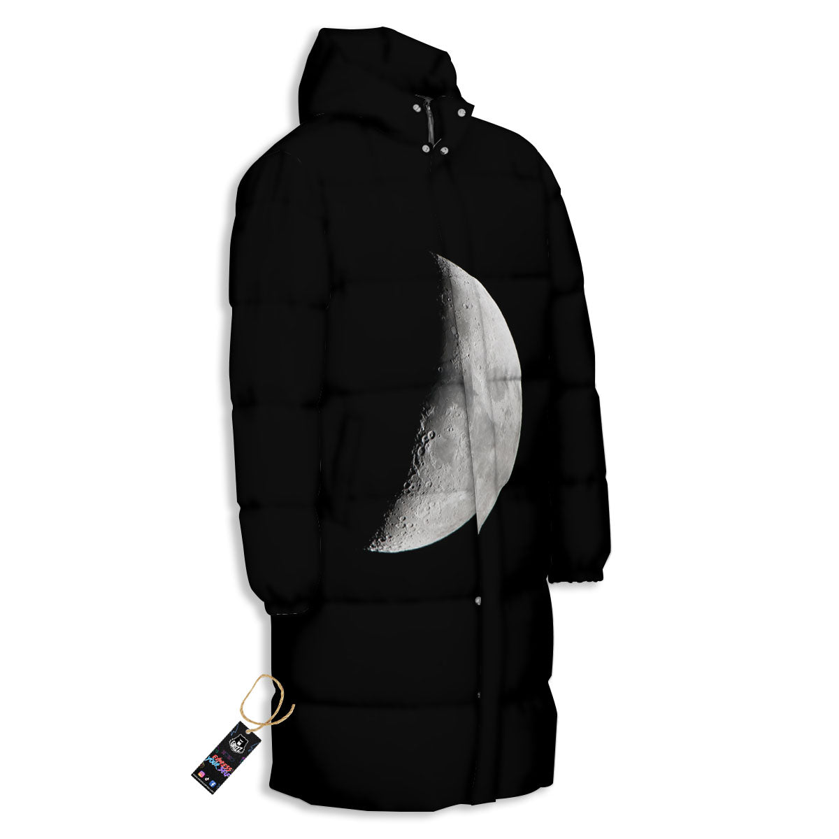 Half Moon Print Long Down Jacket-grizzshop
