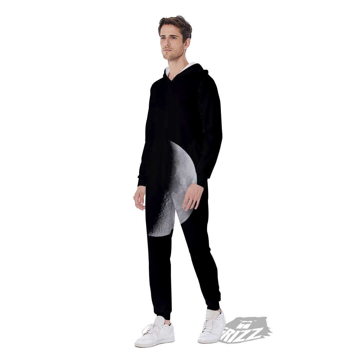 Half Moon Print Men's Jumpsuit-grizzshop