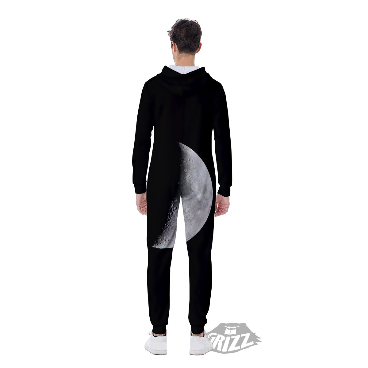 Half Moon Print Men's Jumpsuit-grizzshop