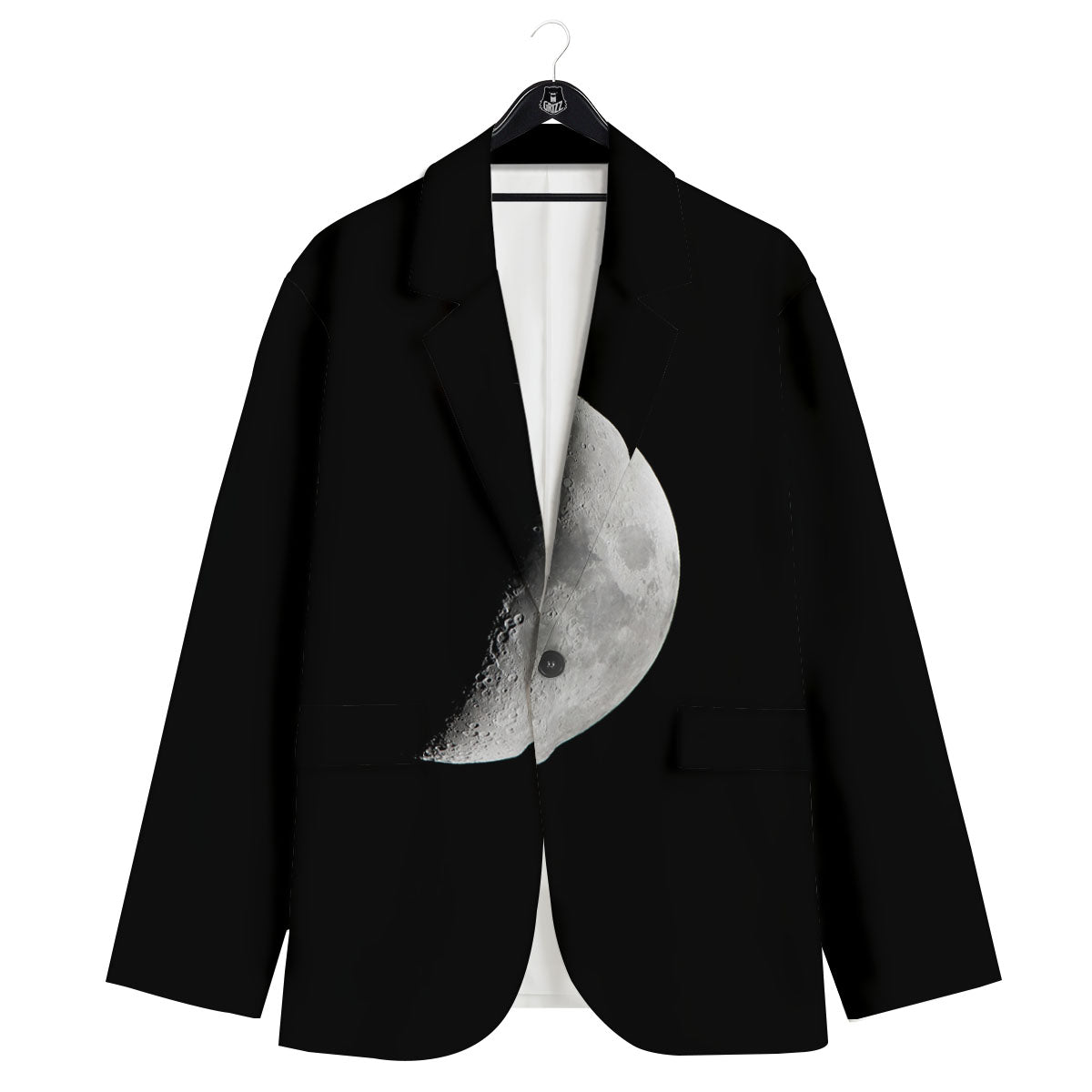 Half Moon Print Men's Sport Coat-grizzshop