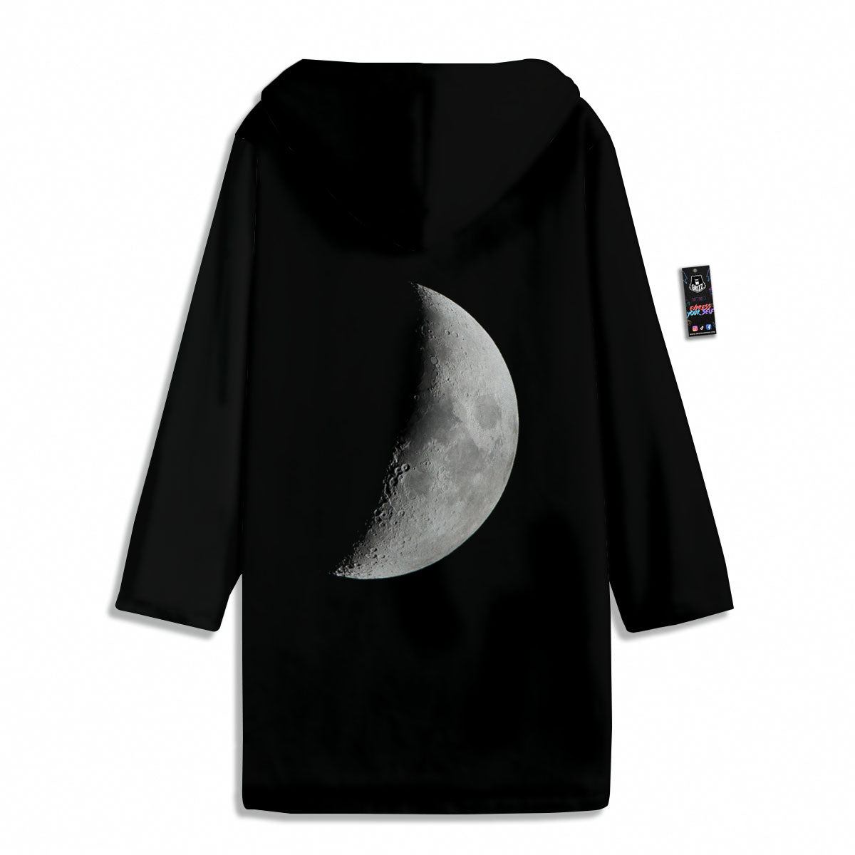 Half Moon Print Men's Windbreaker Jacket-grizzshop
