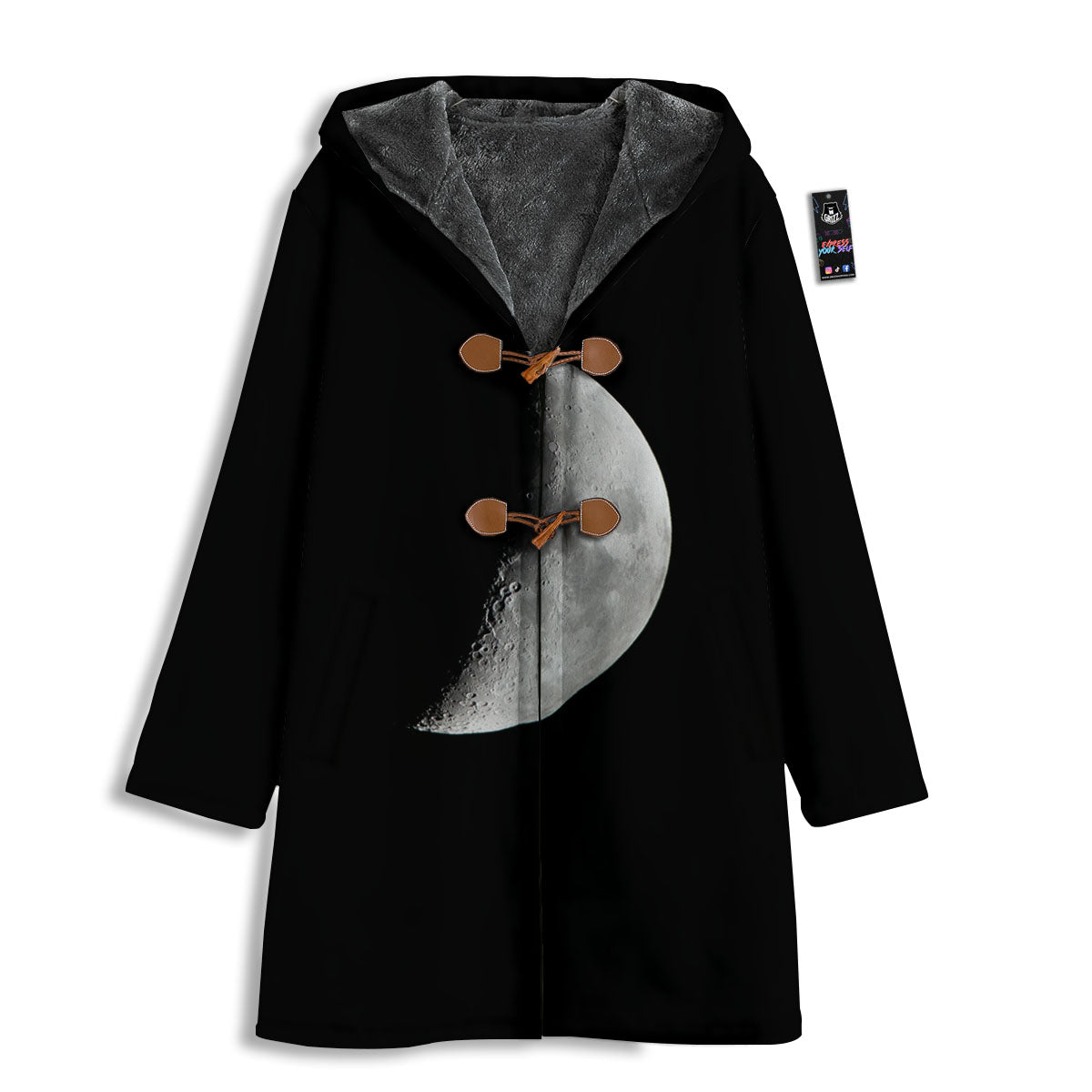 Half Moon Print Men's Windbreaker Jacket-grizzshop