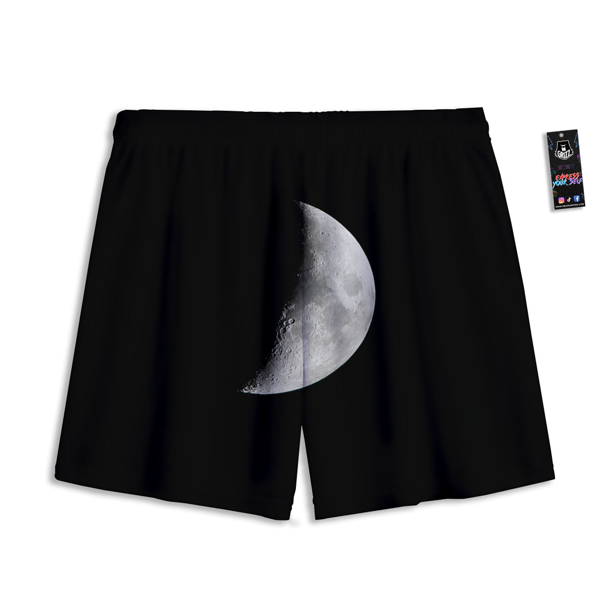 Half Moon Print Mesh Shorts