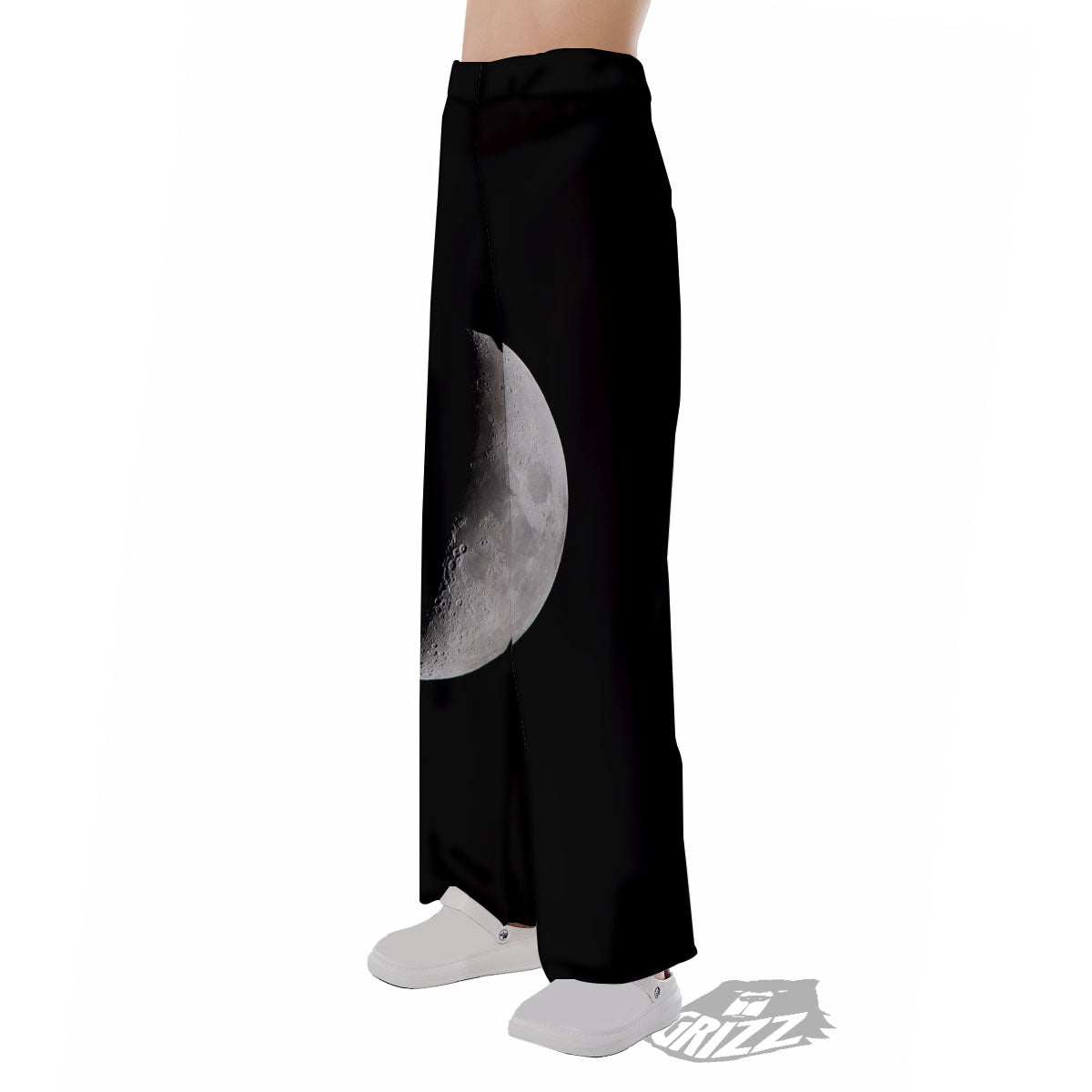 Half Moon Print Pajama Pants-grizzshop