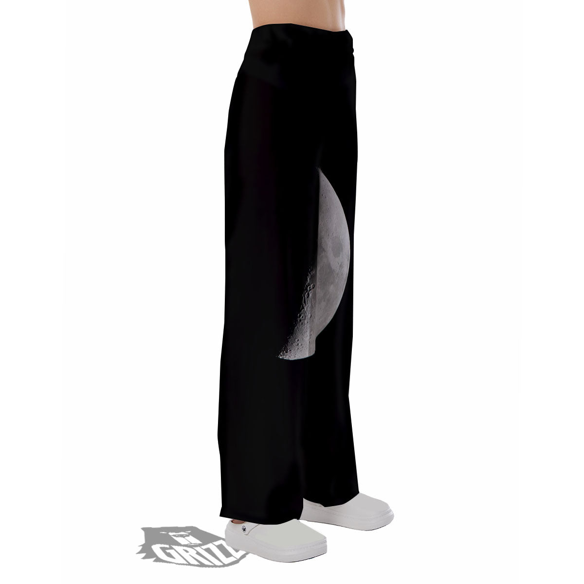 Half Moon Print Pajama Pants-grizzshop