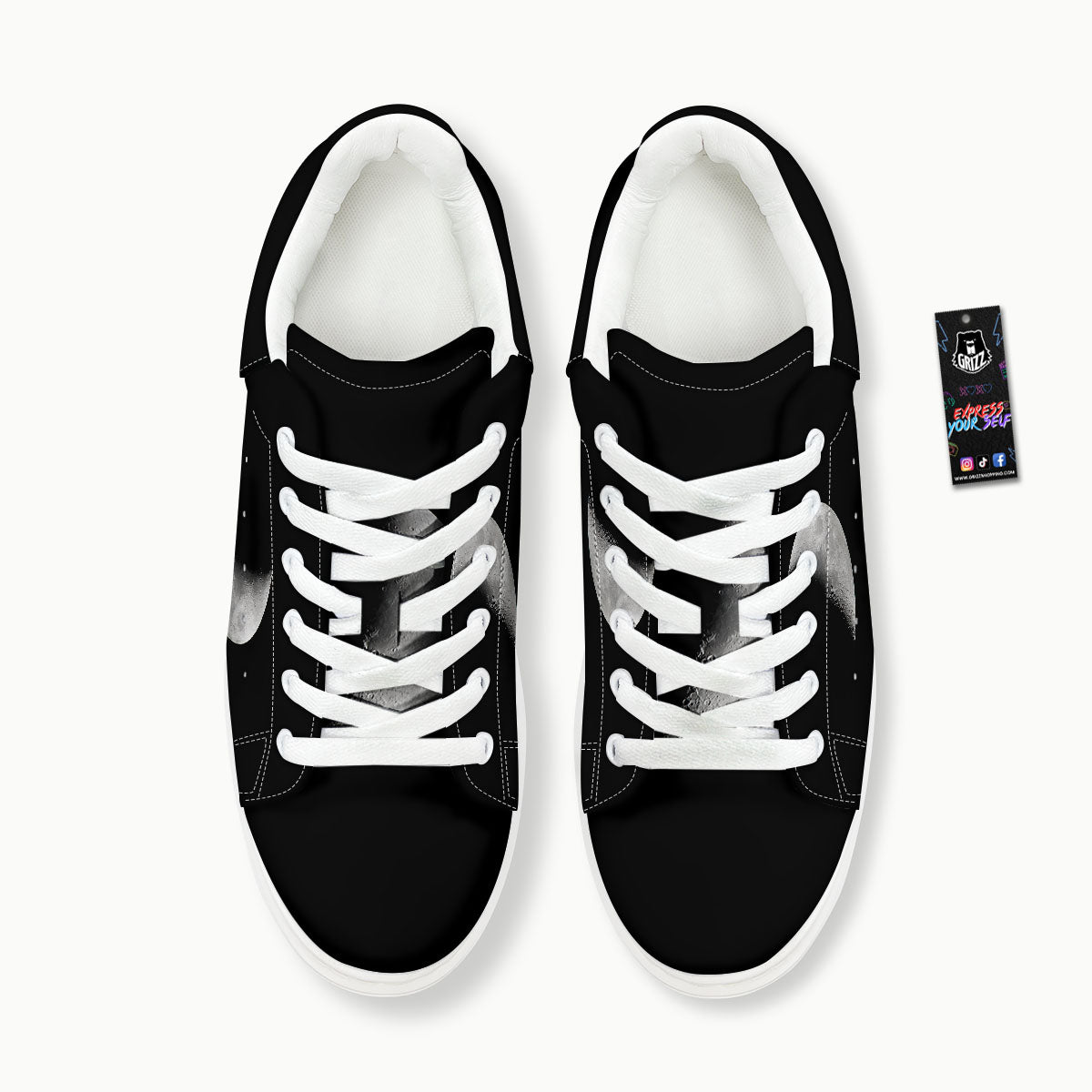 Half Moon Print Platform Shoes-grizzshop