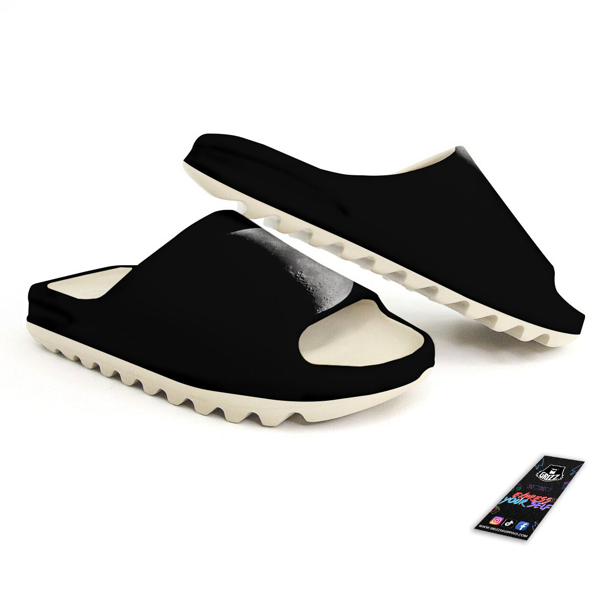 Half Moon Print Sandals-grizzshop