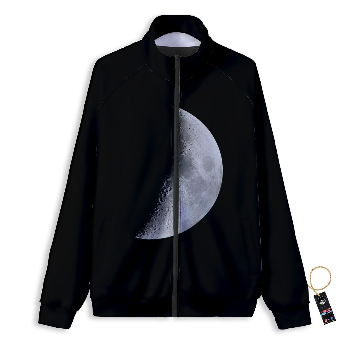 Half Moon Print Track Jacket-grizzshop