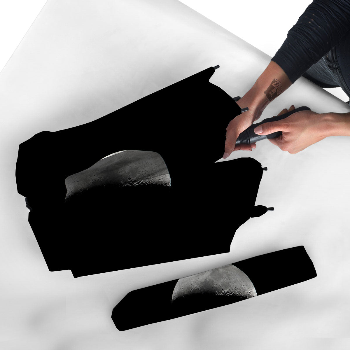 Half Moon Print Umbrella-grizzshop