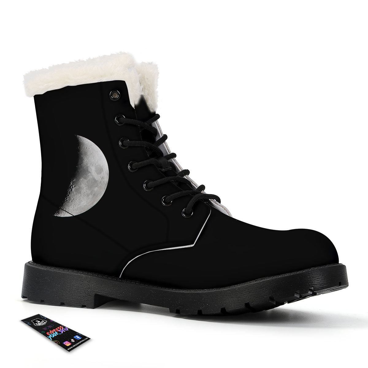 Half Moon Print Winter Boots-grizzshop