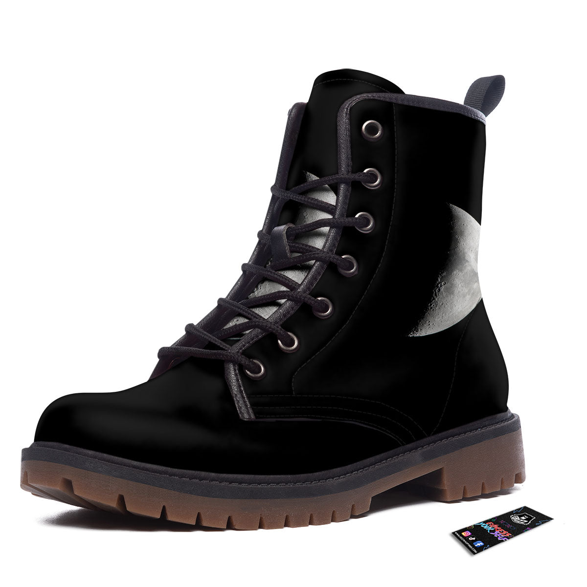 Half Moon Print Work Boots-grizzshop