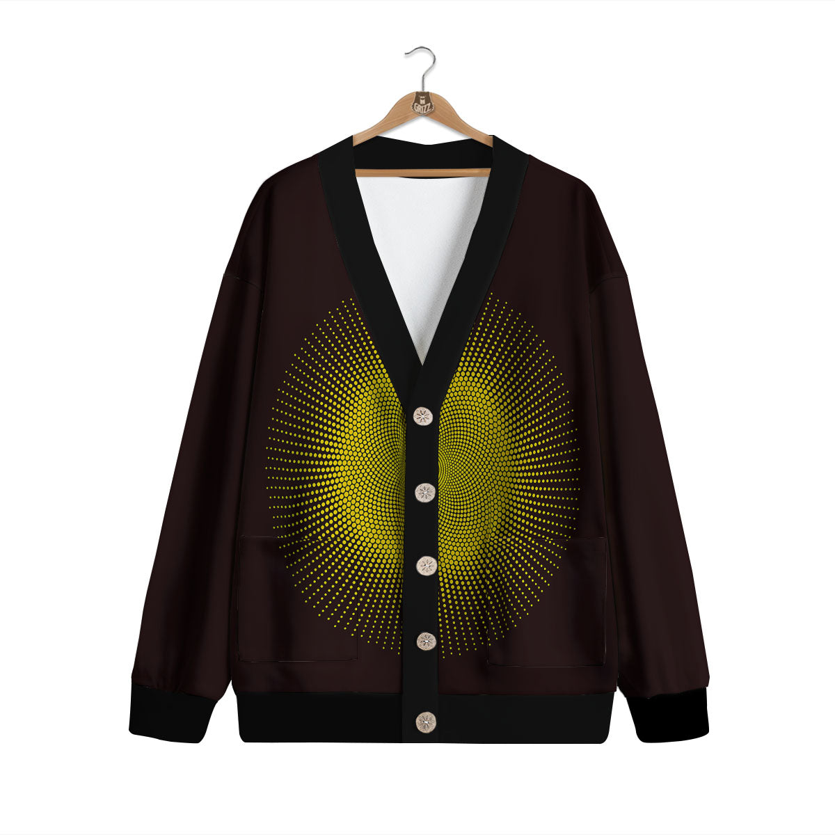 Halftone Sun Dot Print Cardigan-grizzshop