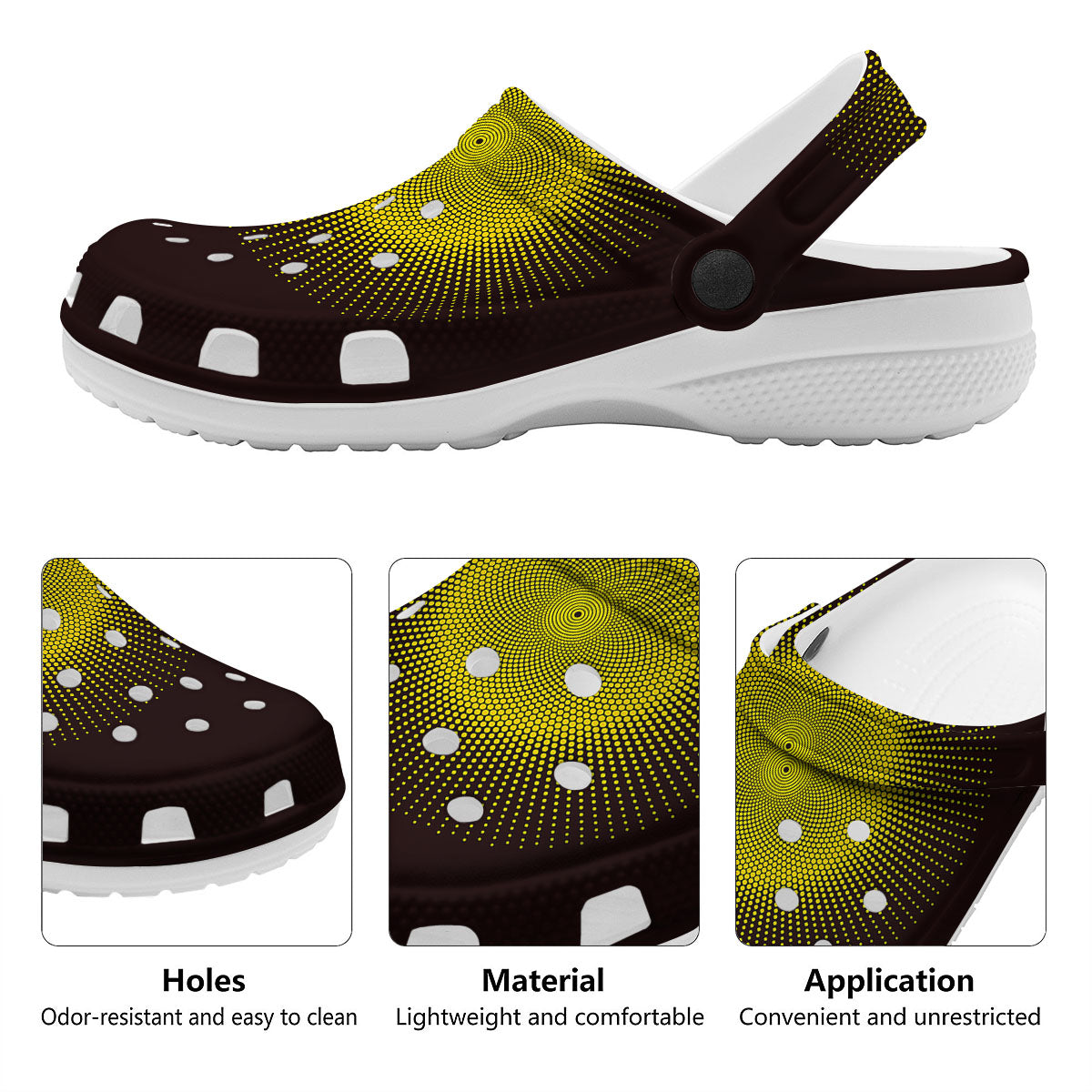 Halftone Sun Dot Print Clog-grizzshop