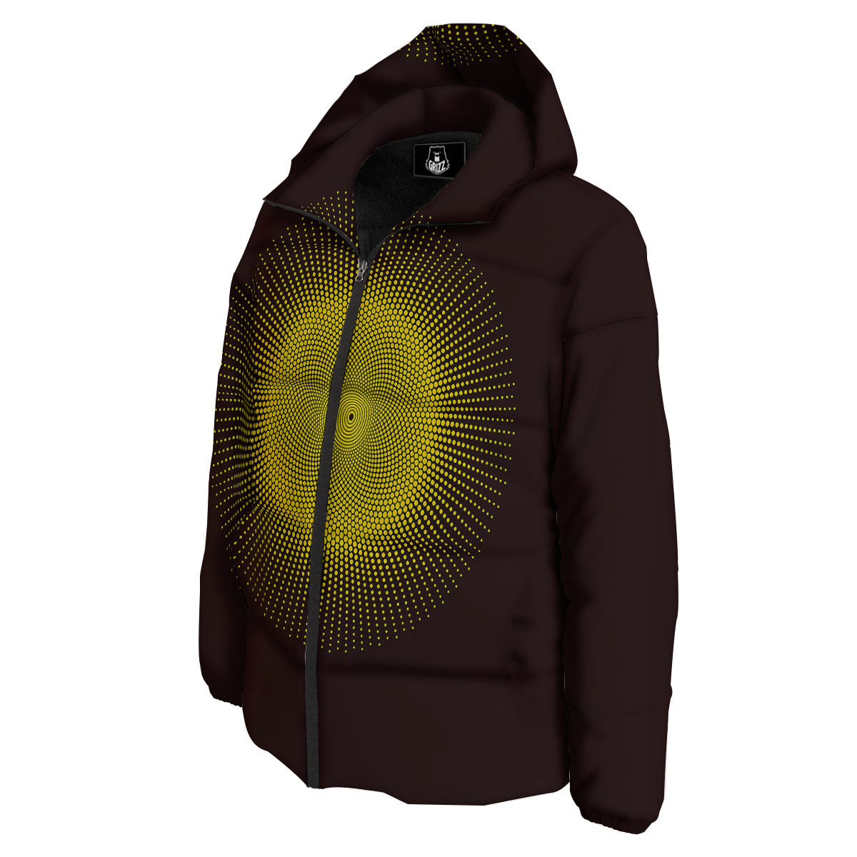 Halftone Sun Dot Print Down Jacket-grizzshop