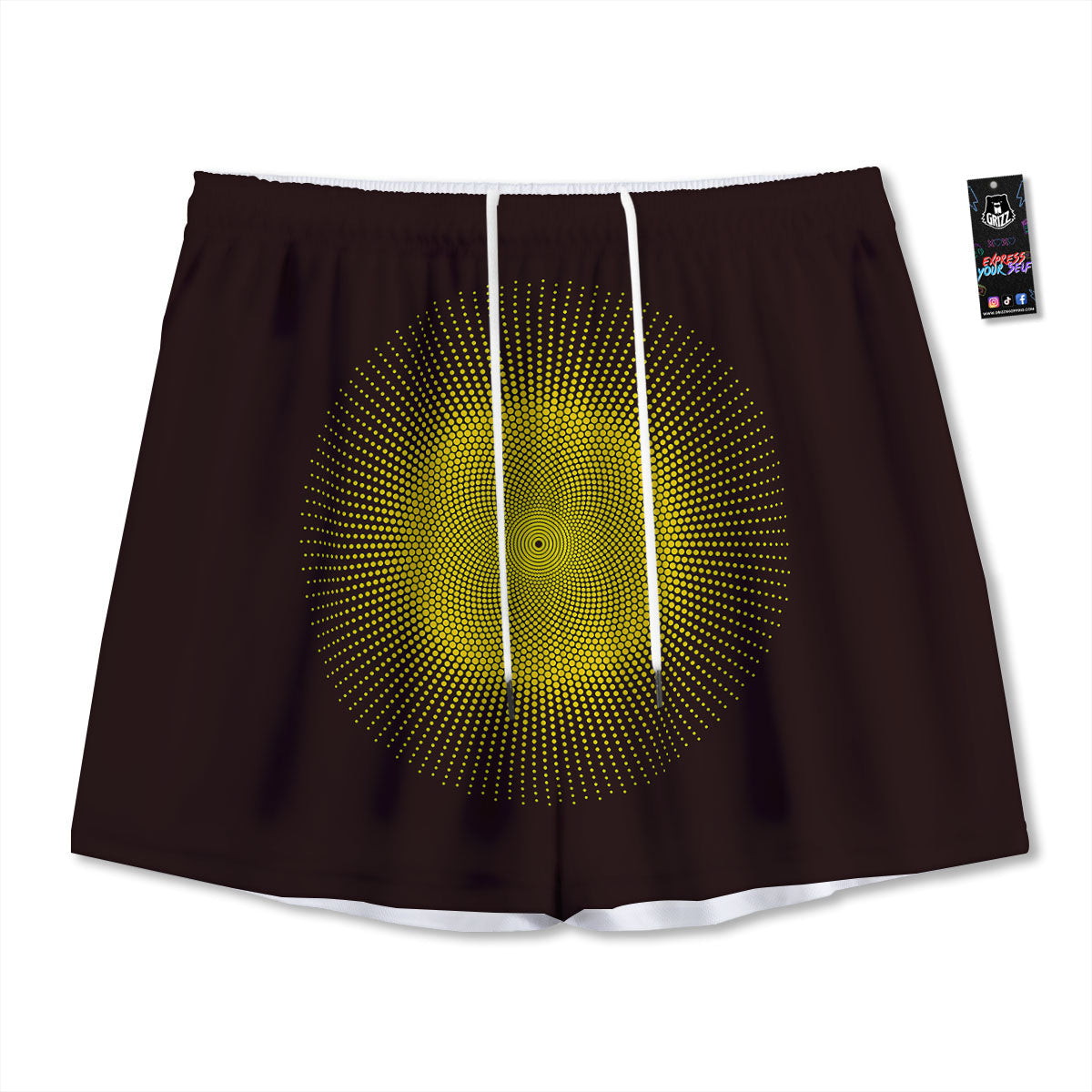 Halftone Sun Dot Print Mesh Shorts