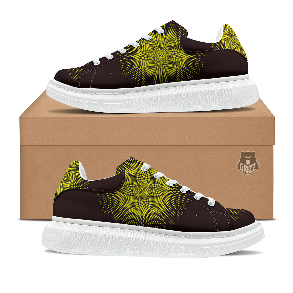 Halftone Sun Dot Print Platform Shoes-grizzshop