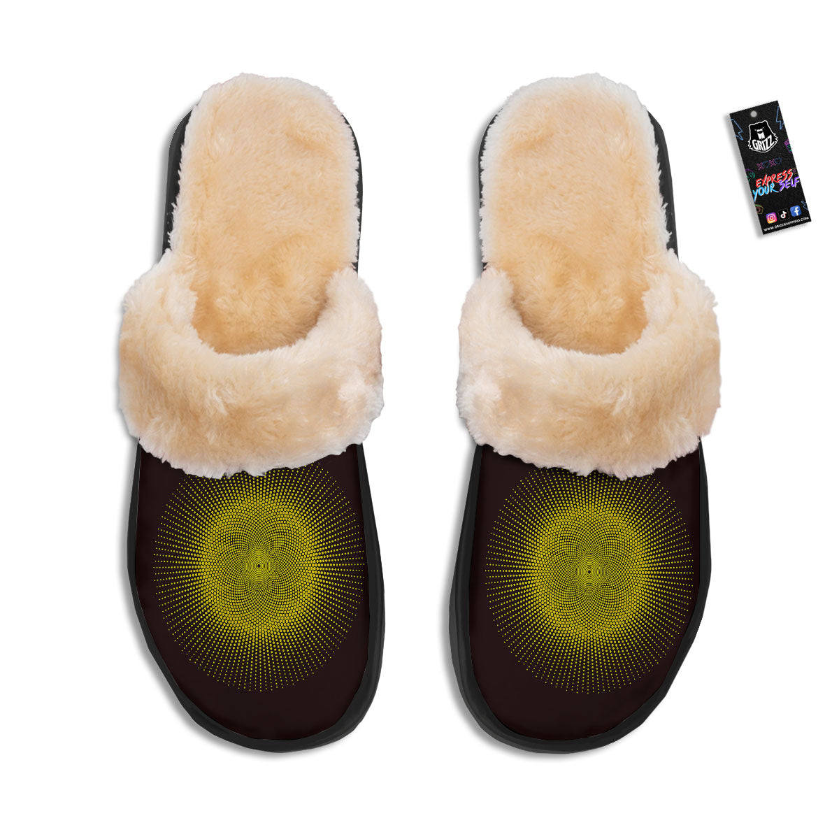 Halftone Sun Dot Print Slippers-grizzshop