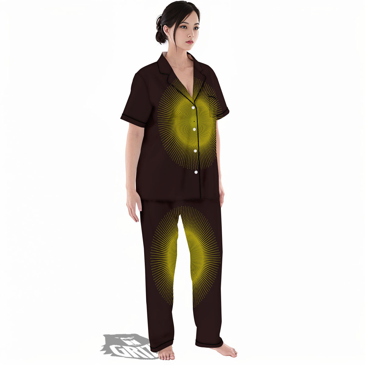 Halftone Sun Dot Print Women's Pajamas Set-grizzshop