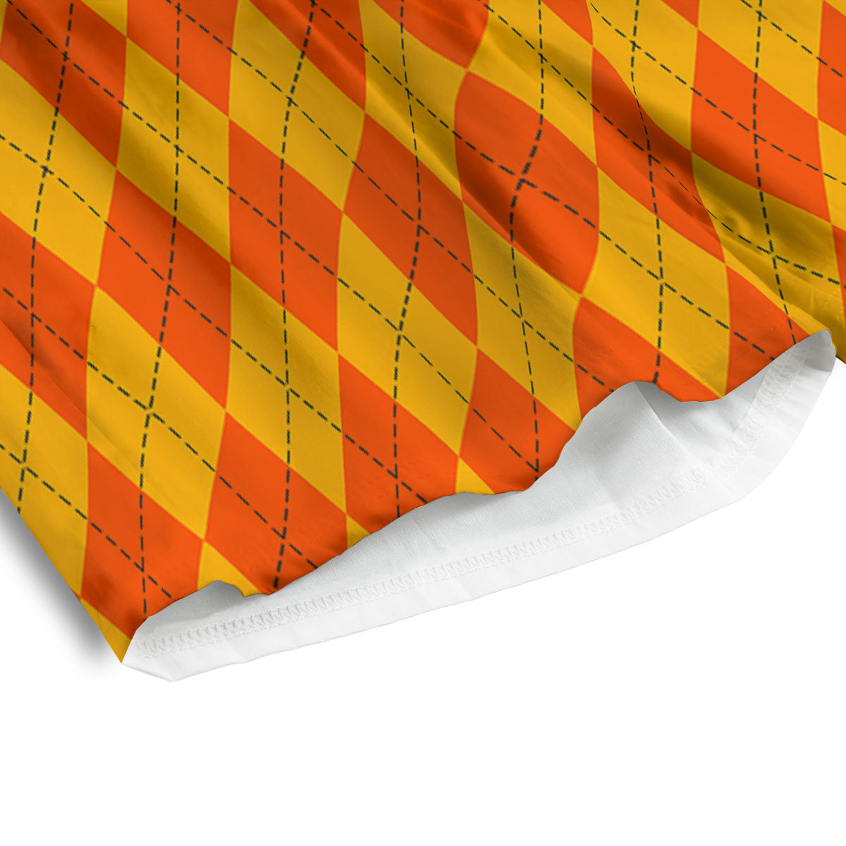 Halloween Argyle Orange Print Pattern Men's Athletic Shorts