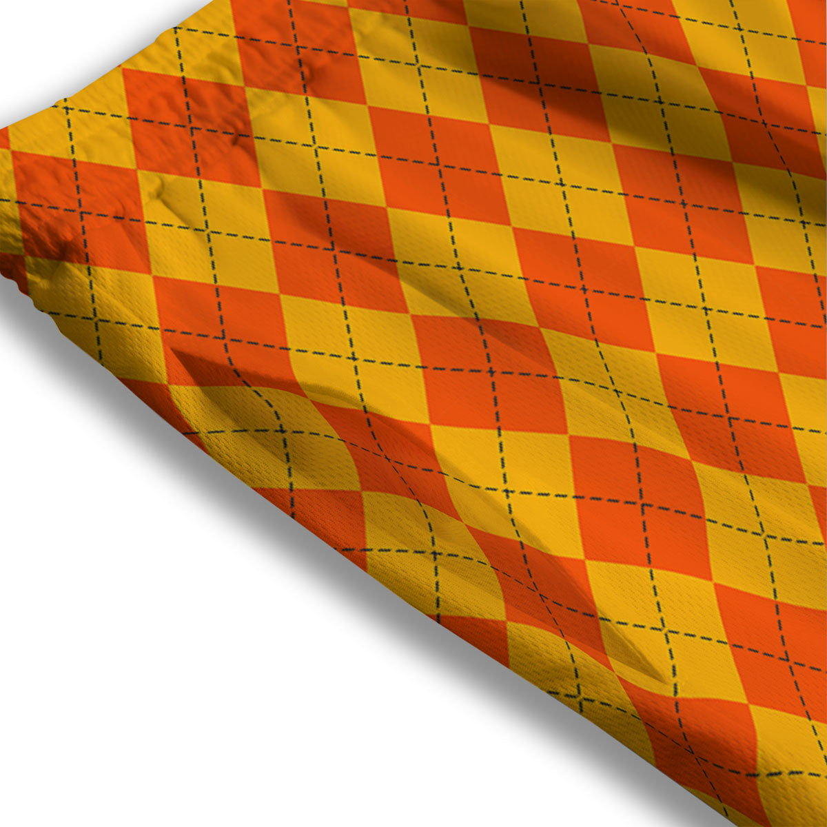 Halloween Argyle Orange Print Pattern Mesh Shorts