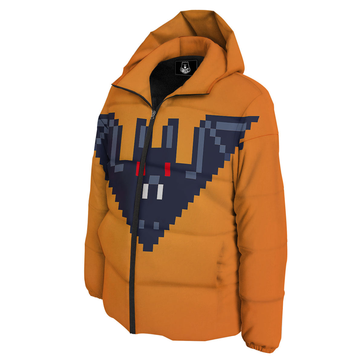Halloween Bat 8-Bit Pixel Print Down Jacket-grizzshop