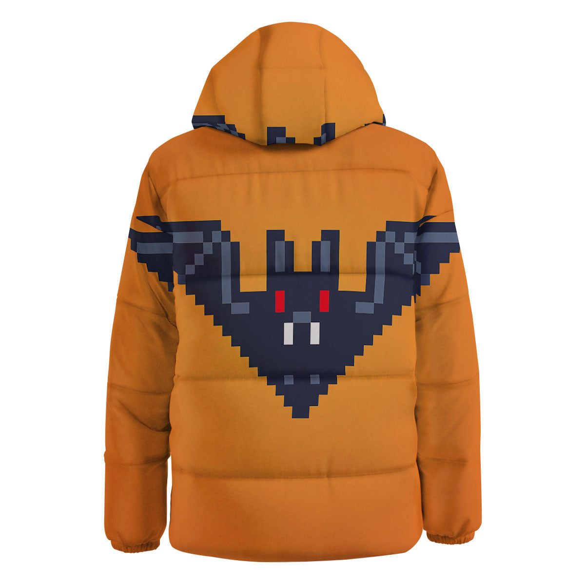Halloween Bat 8-Bit Pixel Print Down Jacket-grizzshop